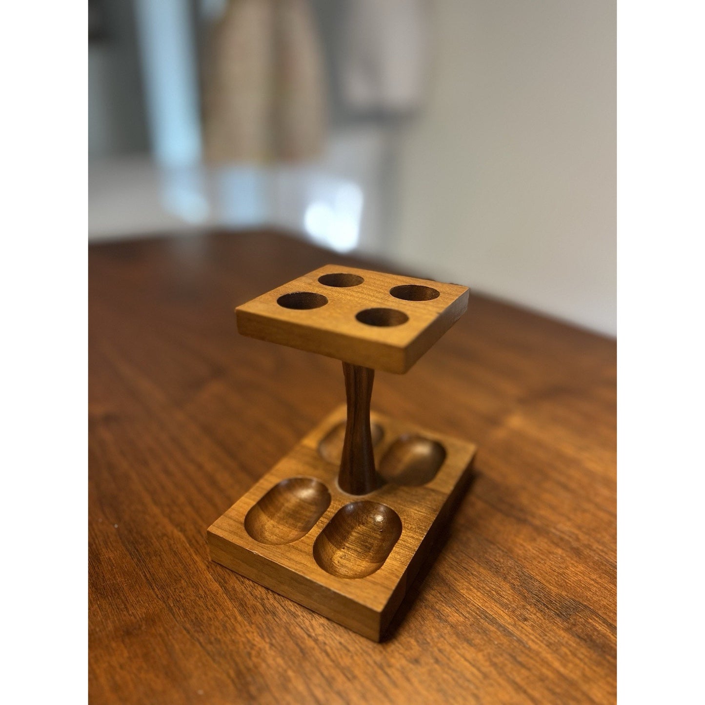 Vintage DI Alpen Solid Walnut Four Pipe Stand