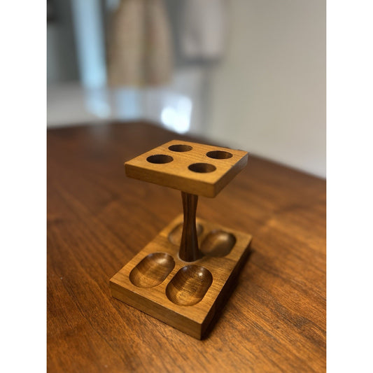 Vintage DI Alpen Solid Walnut Four Pipe Stand