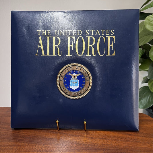 US Air Force Scrapbook Memory Book Gold Seal Veteran USAF, ROTC, JRROTC