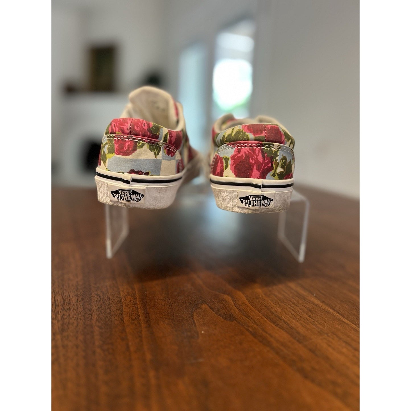 Vans Doheny Blue Check Rose Pattern Women's Sneakers Size 6