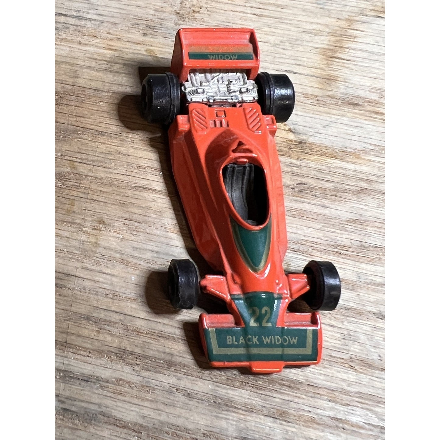 Vintage Orange Black Widow #22 F1 Diecast Car 1:64 Scale
