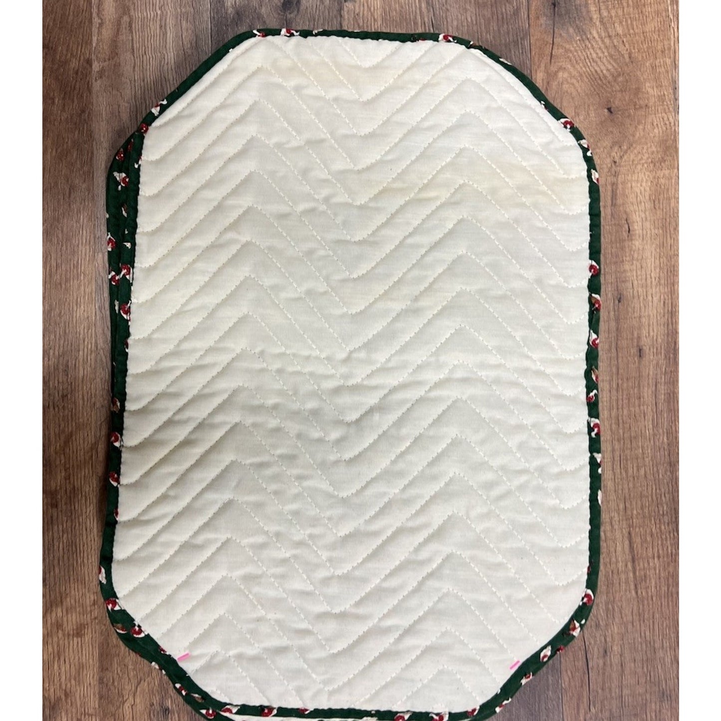 Vtg Cranston Print Works Christmas Ducks Geese Quilted Placemats Green Lot Of 6