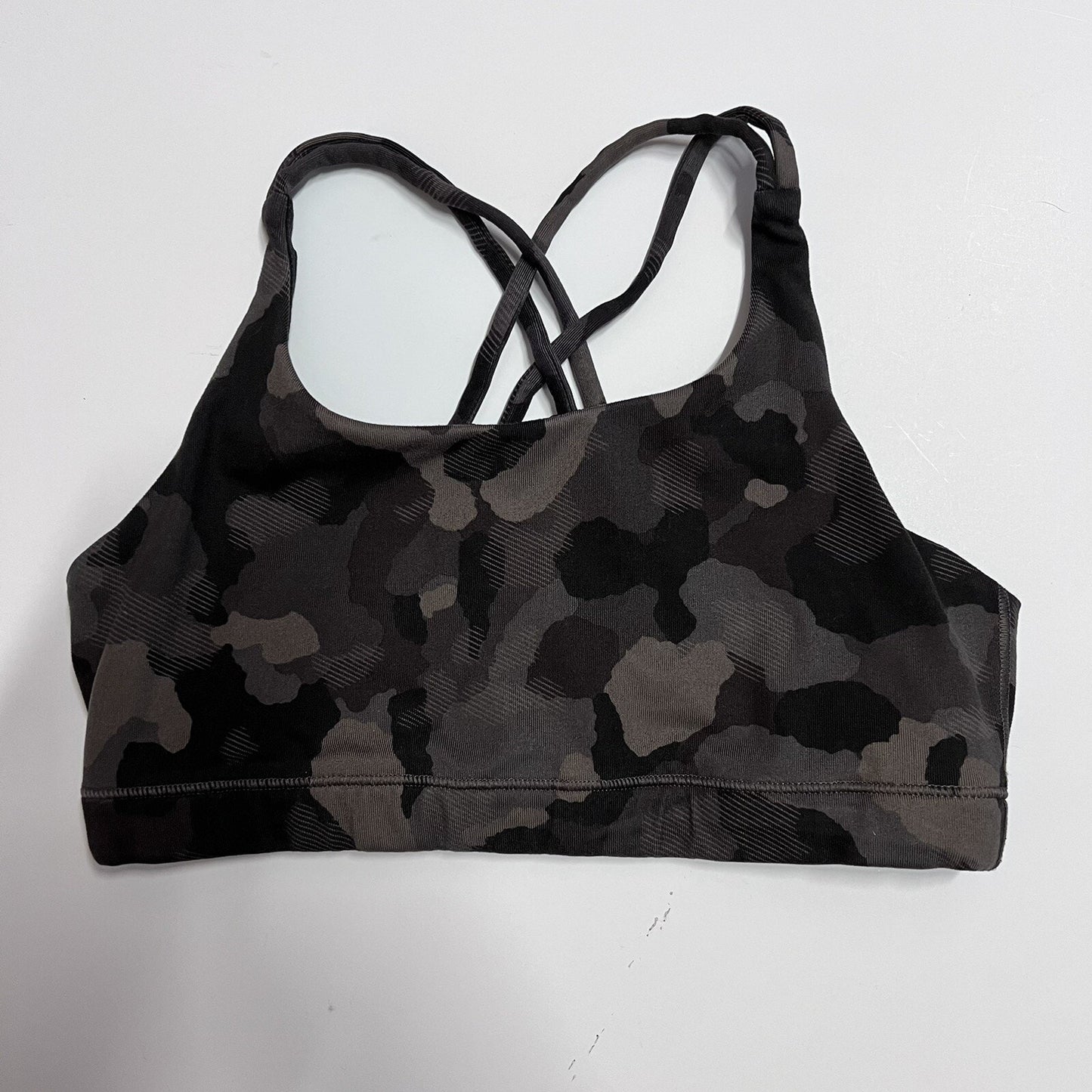 Athleta Girl Size 12/L Sports Bra Strappy Full Coverage Criss Cross Back Black