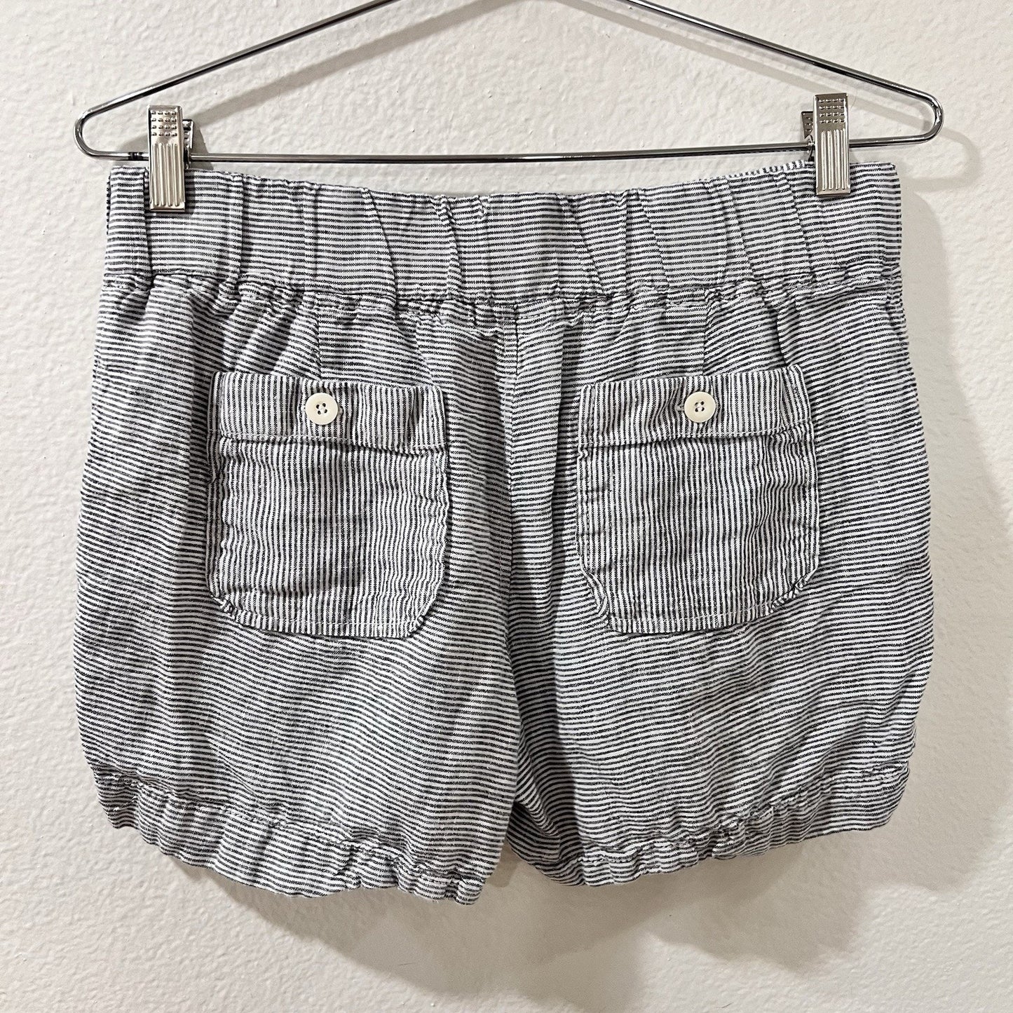 Athleta 100% Linen (6) Mid Rise Striped 30” Shorts Coastal Preppy 4” Inseam