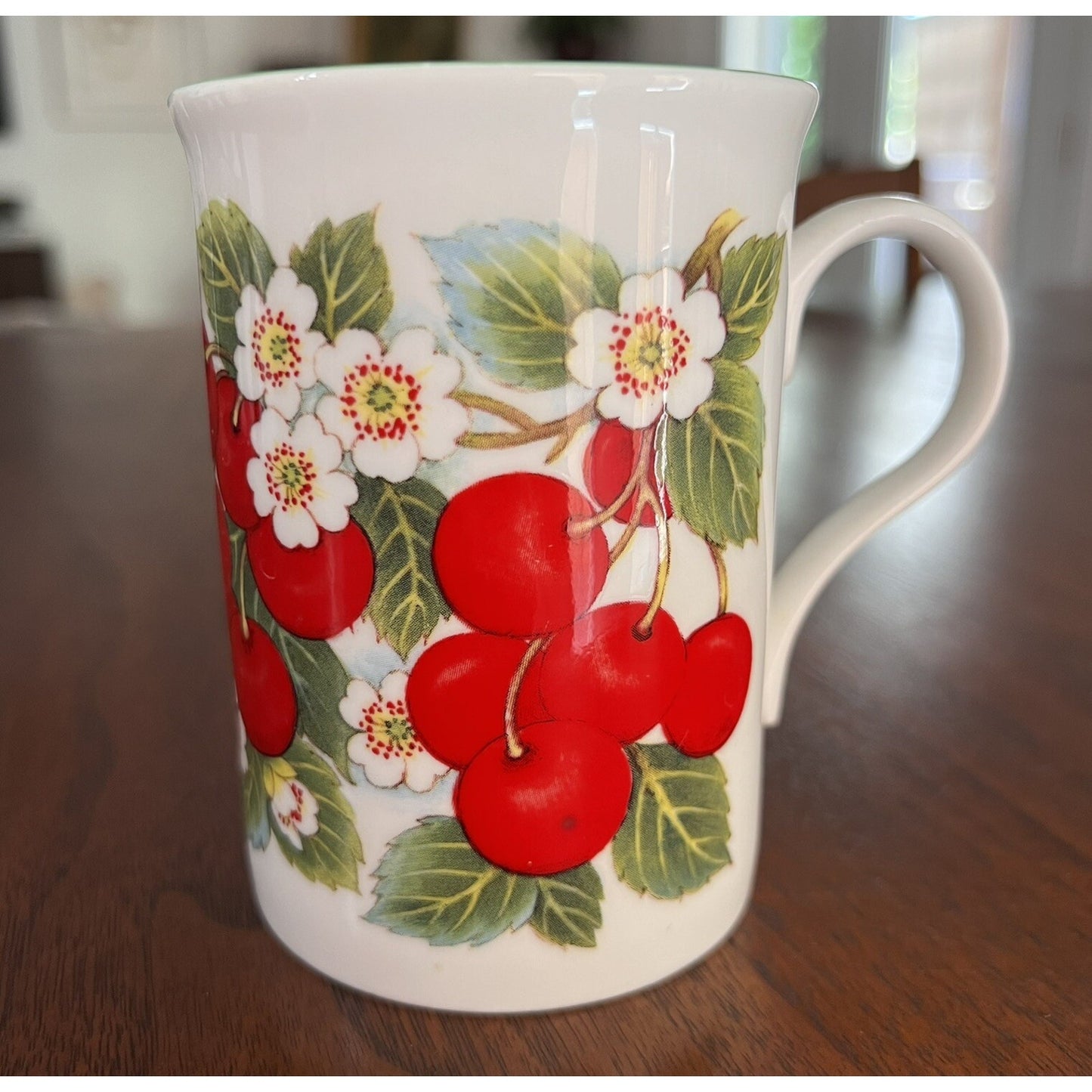 Vintage 90s Crown Trent Fine Bone China Limited “Cherry” Mug Made in England