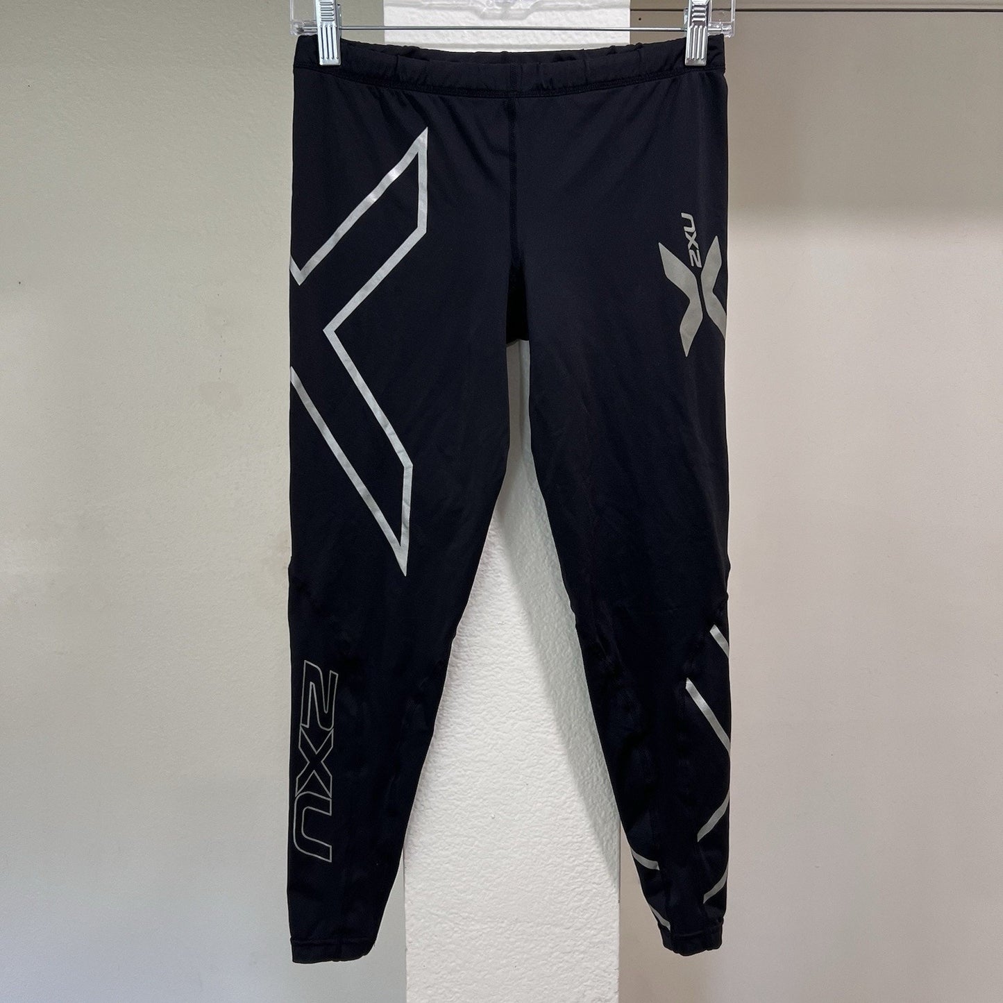 2XU Womens Compression Leggings (L) 7/8 Black Reflective Running Recovery