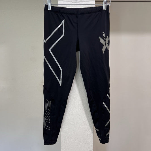 2XU Womens Compression Leggings (L) 7/8 Black Reflective Running Recovery