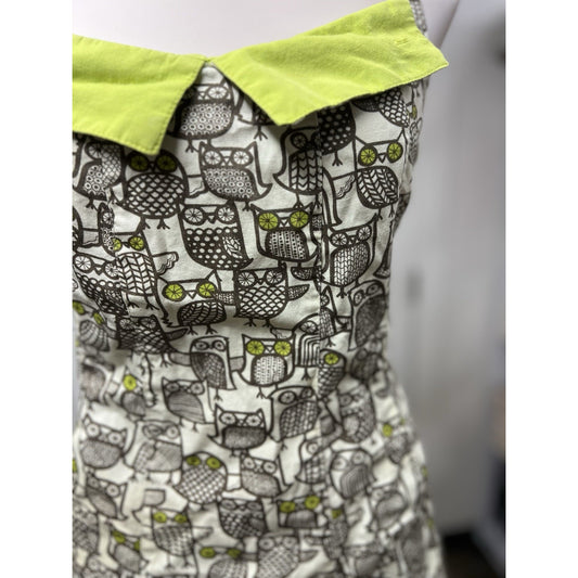 Kitsch N Glam Vintage Inspired Owl Crop Apron with Pockets