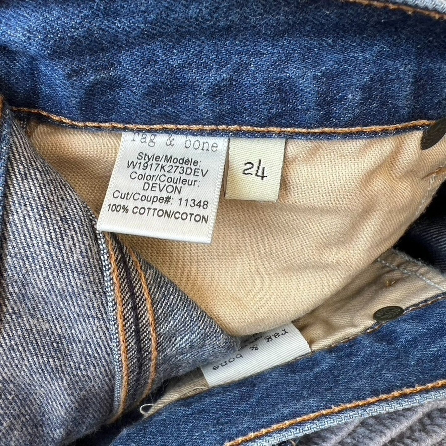 $175 Rag n Bone "Segrin" (Sz 24) Cuffed Denim Short Devon REVOLVE High Rise