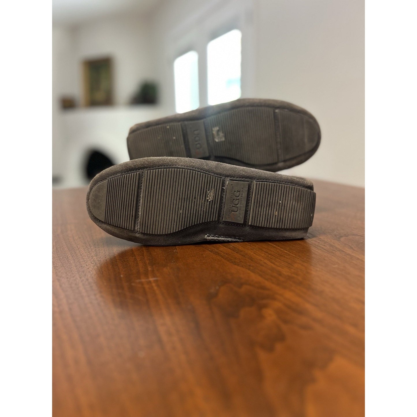 Ugg Ozwear Connection Slip-on Gray Suede Moccasin Slippers Men’s Size 11