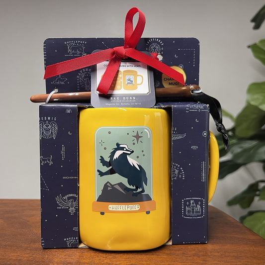 Rae Dunn x Harry Potter Hufflepuff Mug Color Changing Stir Wand Collectible