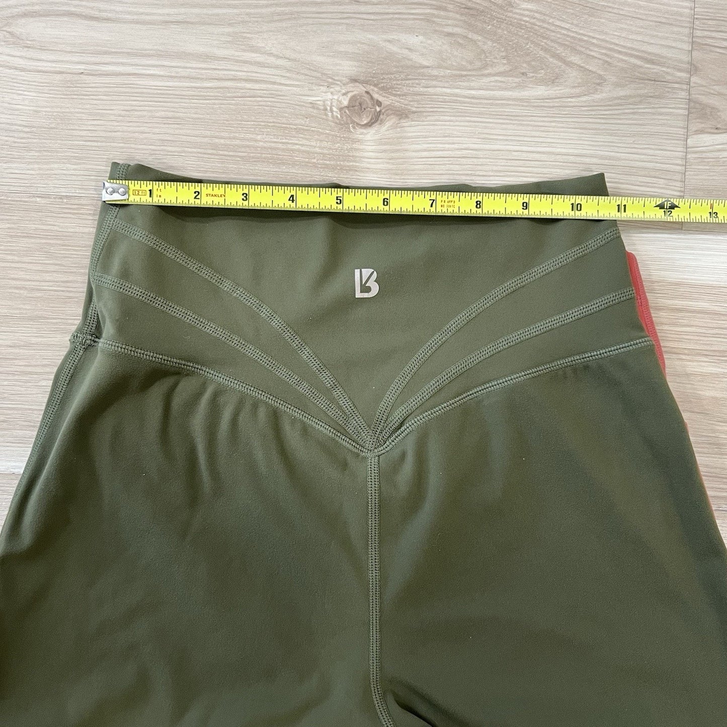 2 Pairs Buff Bunny Biker Shorts Green Pink (M) 4” Scrunch Cross Over Waist V Cut