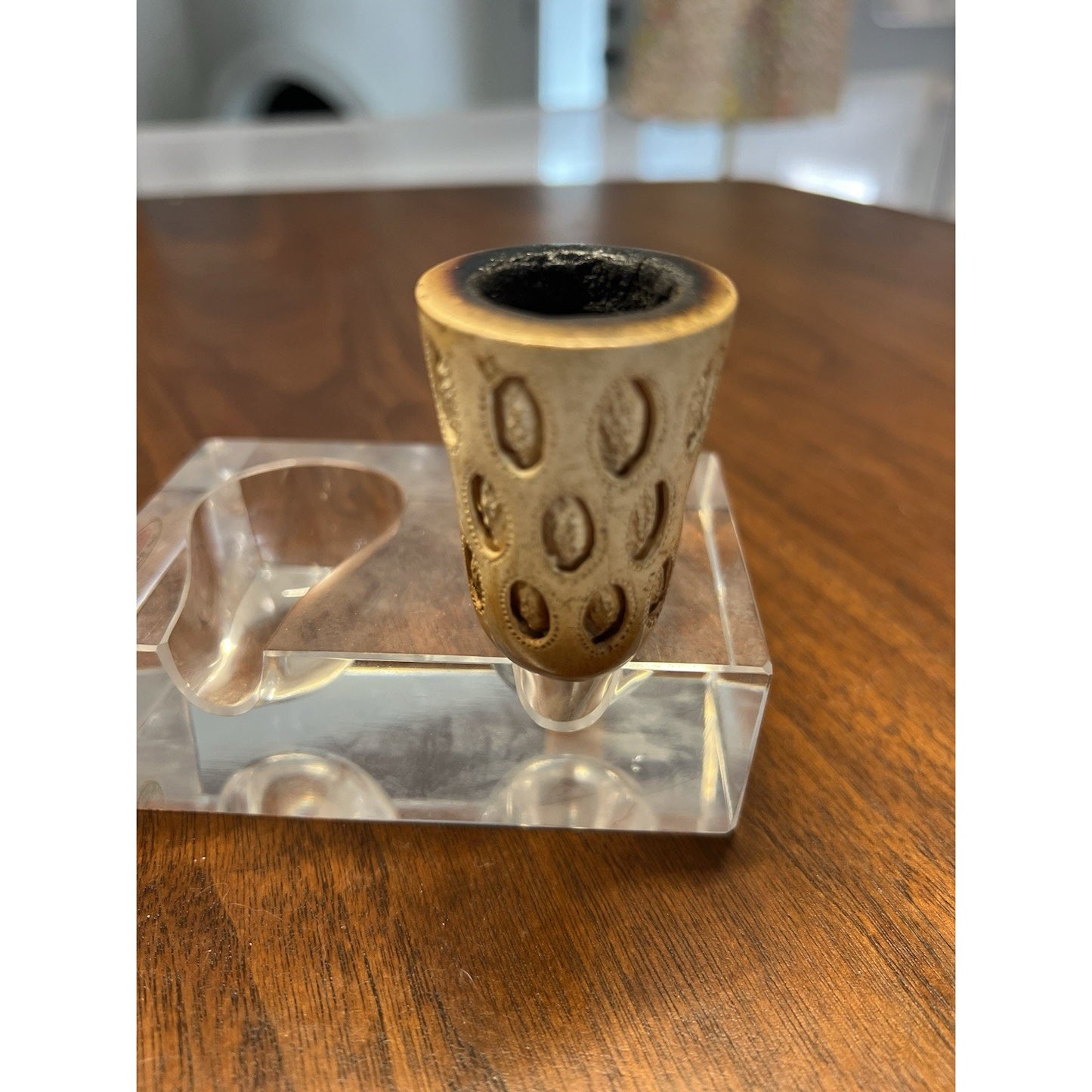 Vintage Hand Carved Estate Pipe - Cracked Bowl