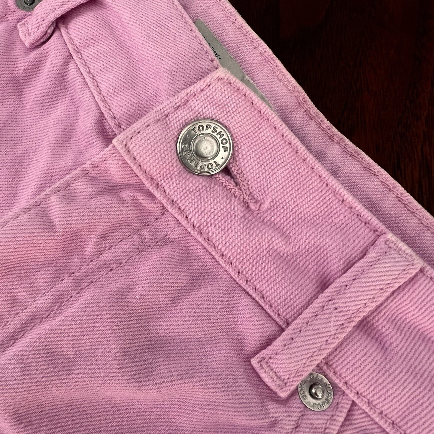 Topshop Moto Y2K Miniskirt Bubblegum Pink 27” Sz 4 Barbie Cutoff Raw Hem Petite