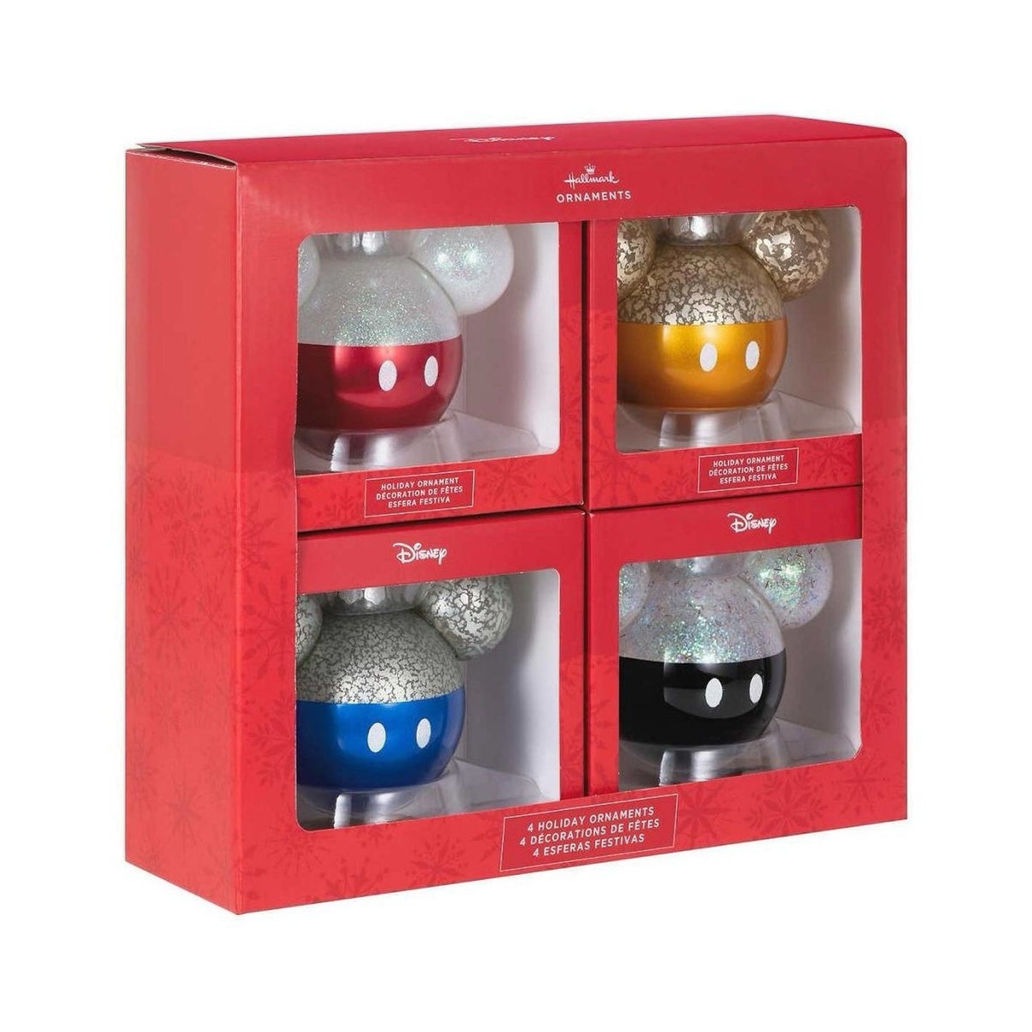 NEW Hallmark Disney Mickey Mouse Ears Christmas Ornaments Box Set of 4 Costco