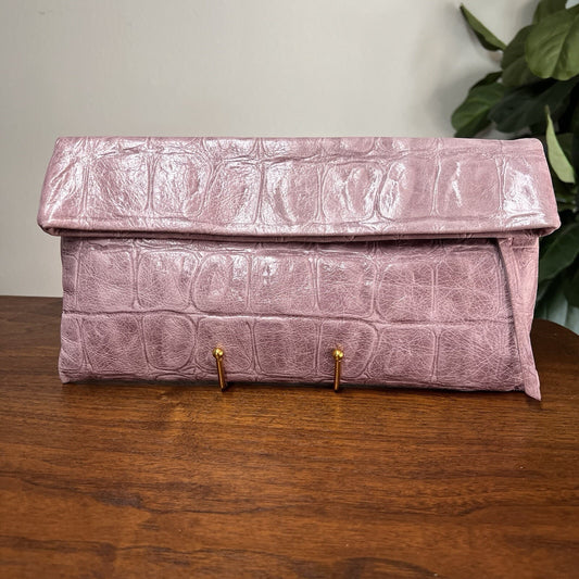 Vtg Gianni Chiarini Pink Italian Leather Pochette Designer Shoulder Bag Purse