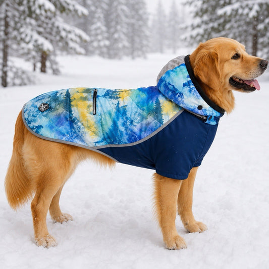 Arcadia Trail XXL Dog Coat Light Up Puffer Fleece Hood Insulated Reflective Camp