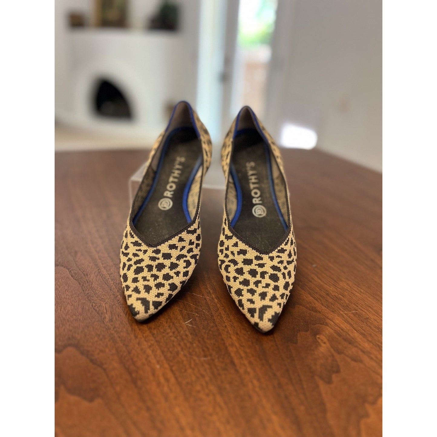 Rothy's The Point Leopard Flat Knit Slip-on Women's Size 9.5 Comfort Everyday