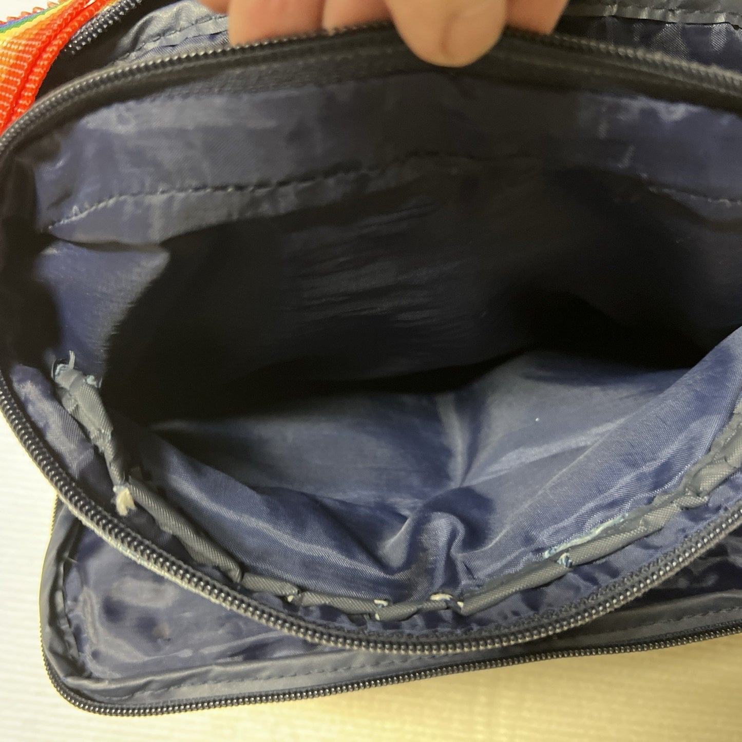 Vintage Y2K New Balance 4 Compartment Denim Cross Body Purse - Missing 1 Zipper