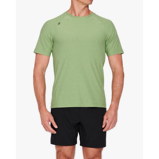 Rhone XL Reign Short Sleeve T-Shirt Mens Slimfit Green Raglan UPF 50+ Anti Odor