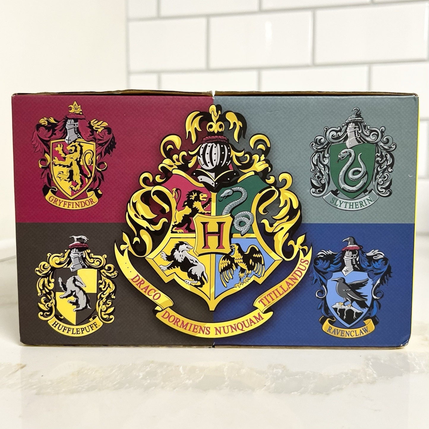 Harry Potter Hogwarts Heritage Stemless Wine Glass Set JoyJolt House Crests