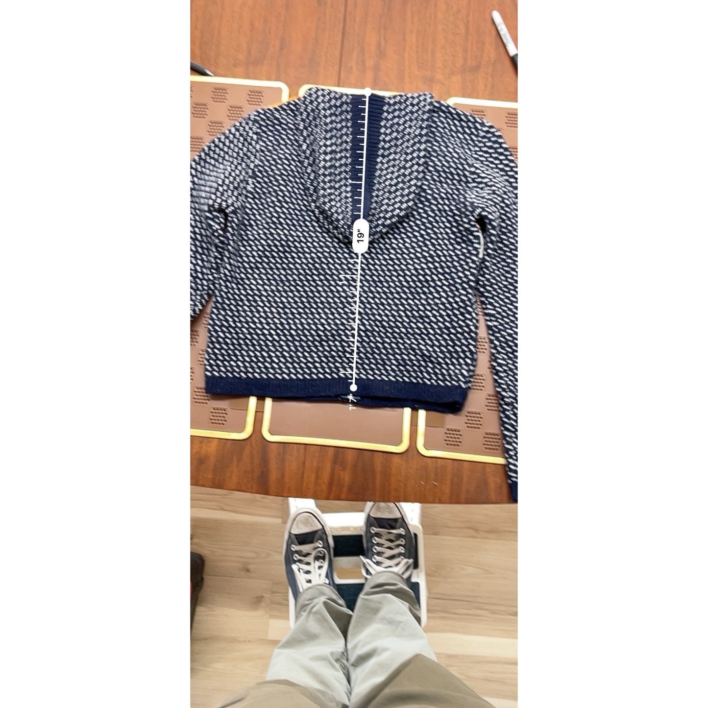 Vintage (L) Bulldog BDG Urban Outfitters Wool Knit Patchwork Full Zip Hoodie