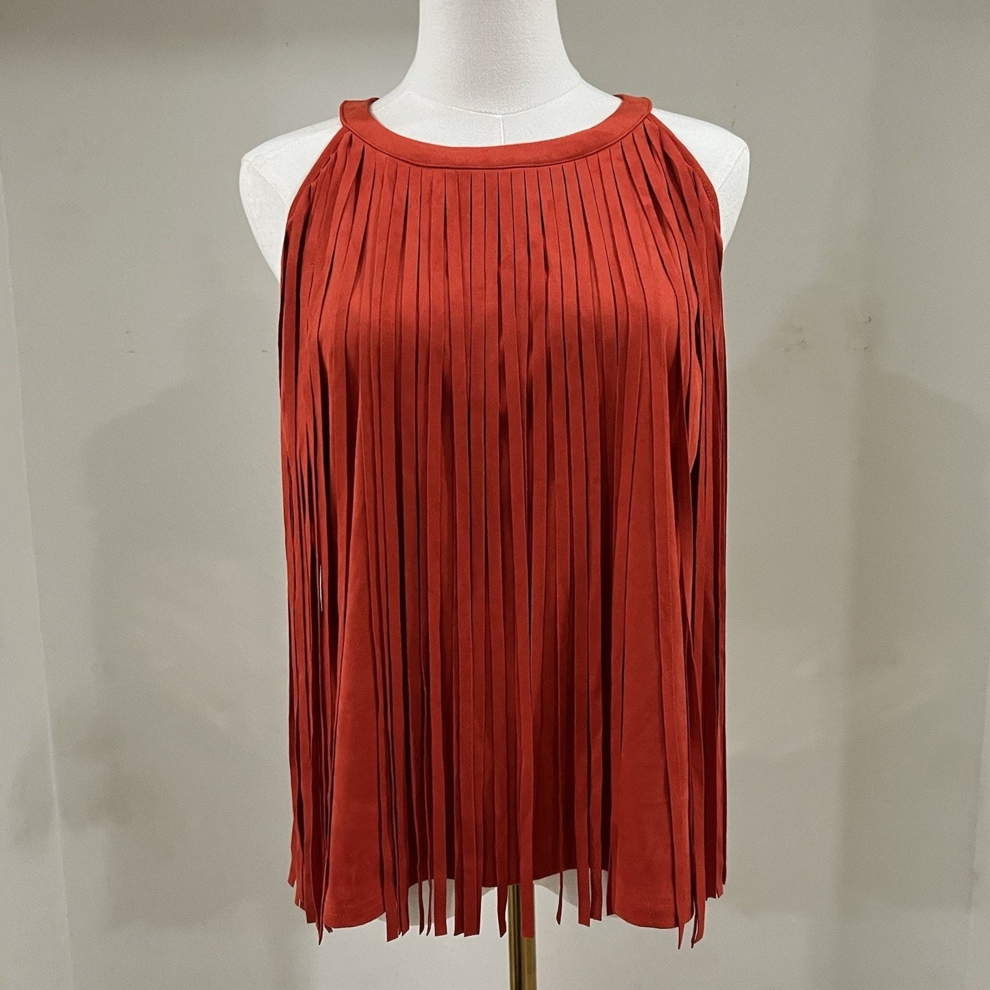IDYLLWIND XL Fringe Faux Suede Tank Top Western Boho Country Festival Cowgirl