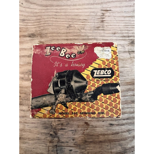 EMPTY BOX - Vintage Zebco Zee Bee ORIGINAL BOX ONLY Model 202 Fishing Reel Box