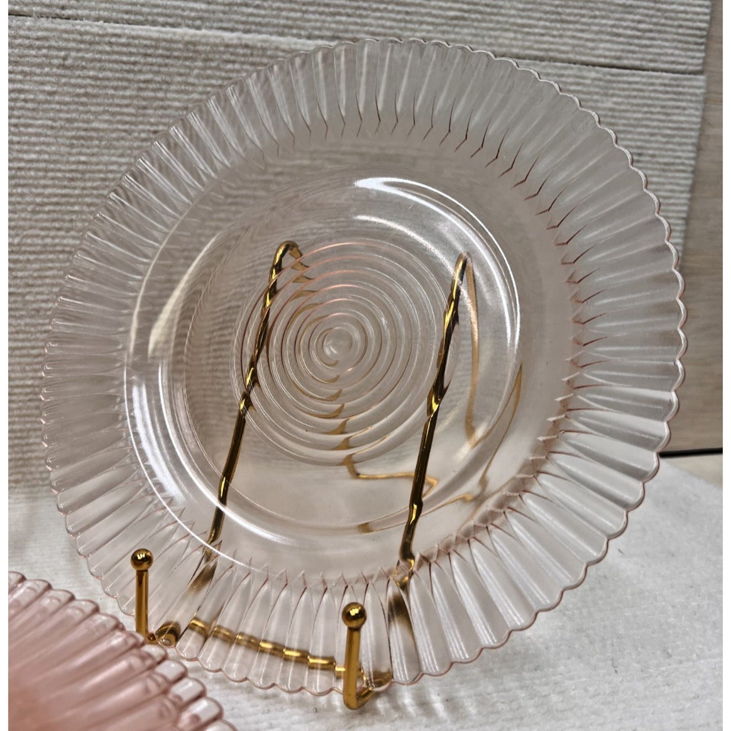 Macbeth Evans Pink Petalware Dinner Plate - Vintage Replacement Glass 9-inch