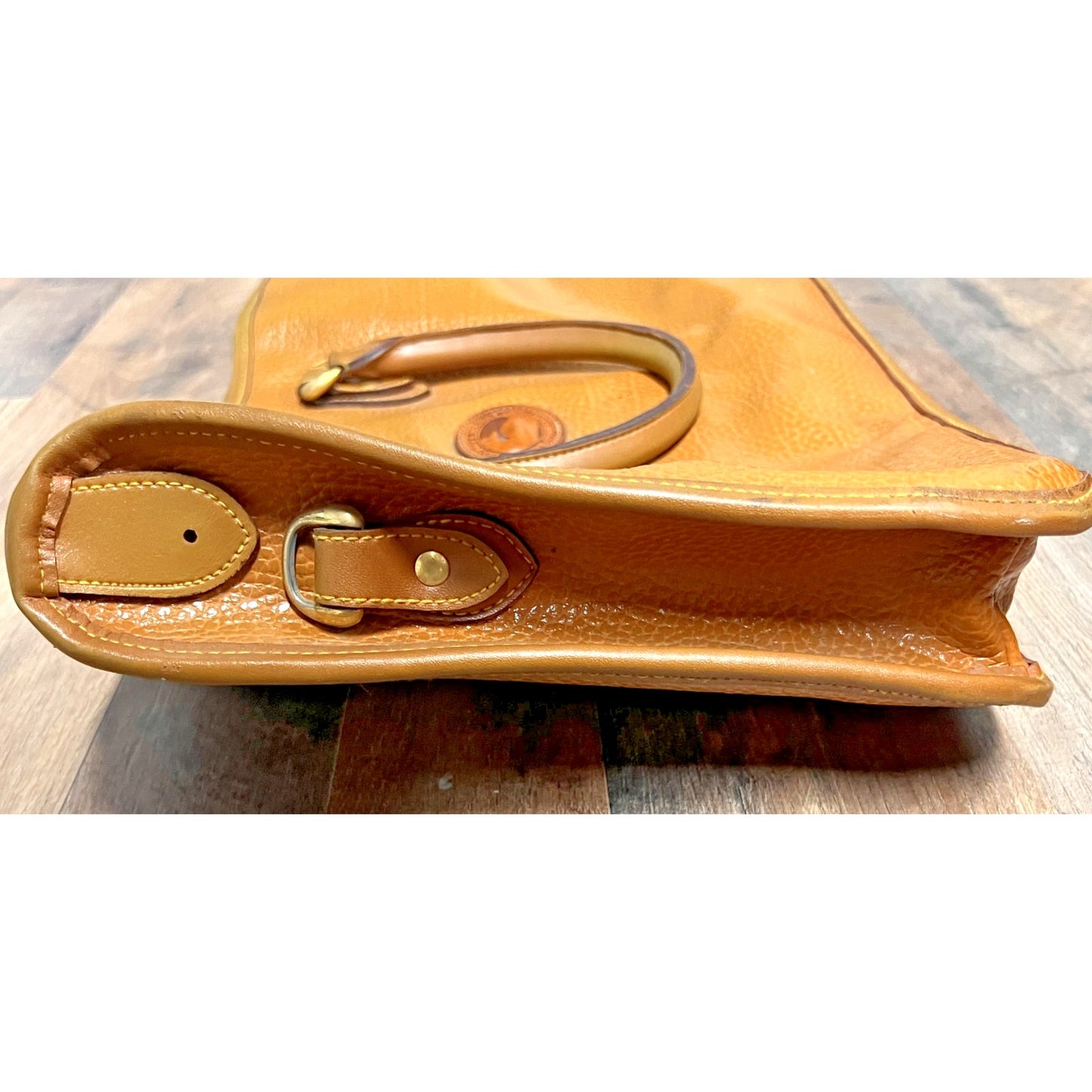 Vintage Dooney & Bourke Pebled Leather British Tan Attache