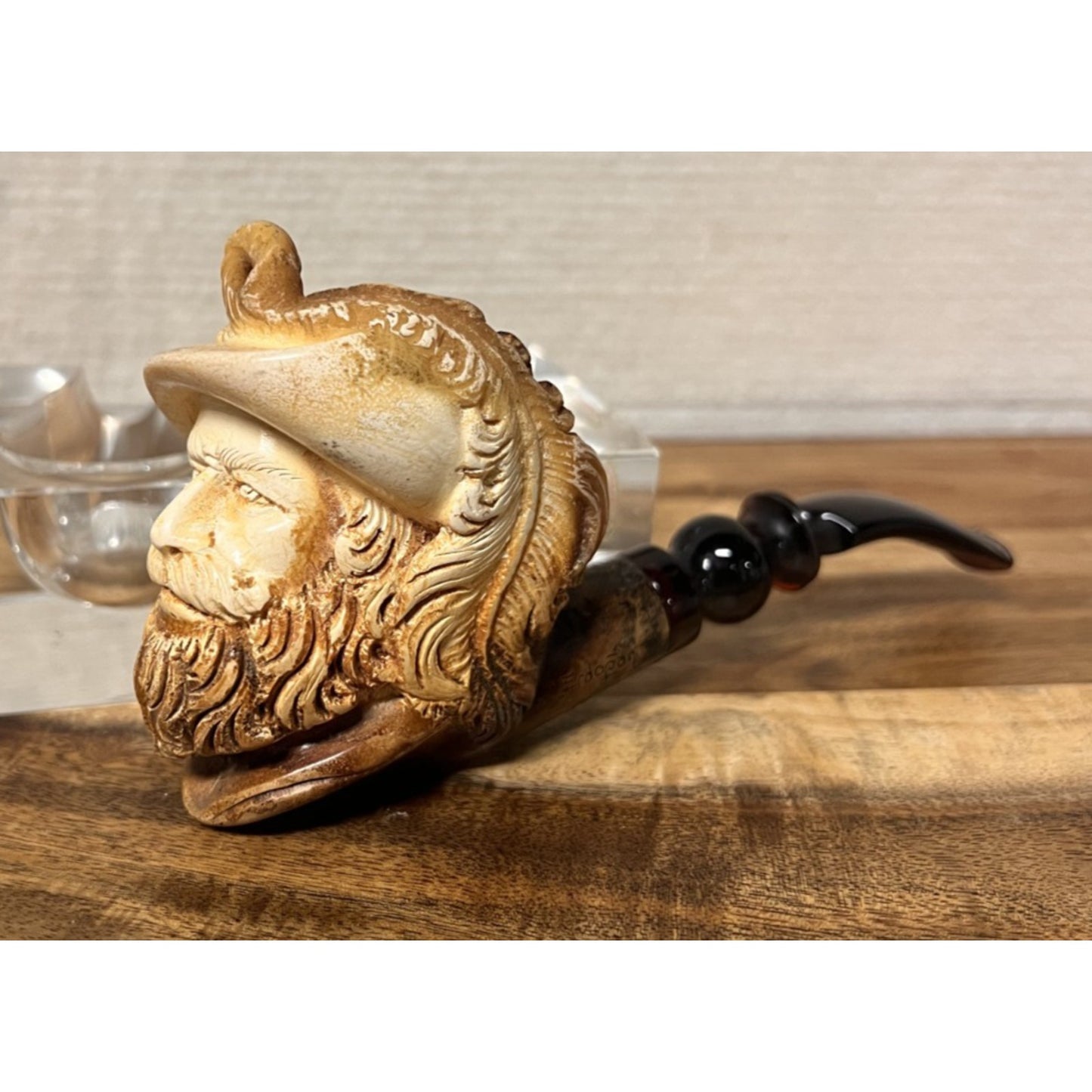 Vtg Meerschuam Hand Carved Conquistador Pipe by Turkish Master Erdoğan Ege