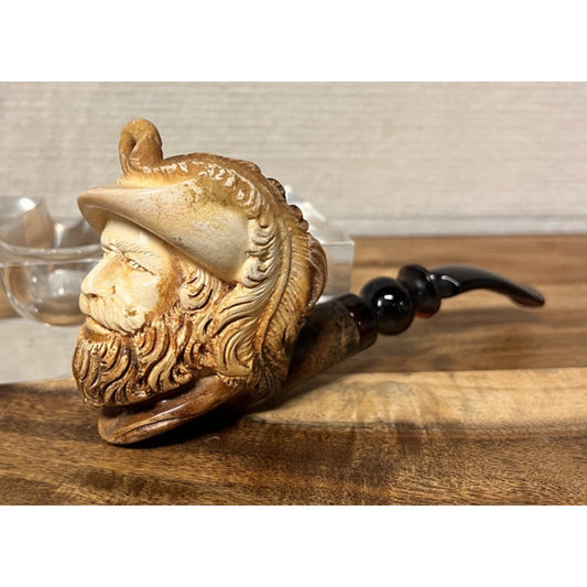 Vtg Meerschuam Hand Carved Conquistador Pipe by Turkish Master Erdoğan Ege