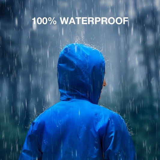 TideWe Rain Jacket Blue (M) Waterproof Anti-tear Concealed Hood Lightweight