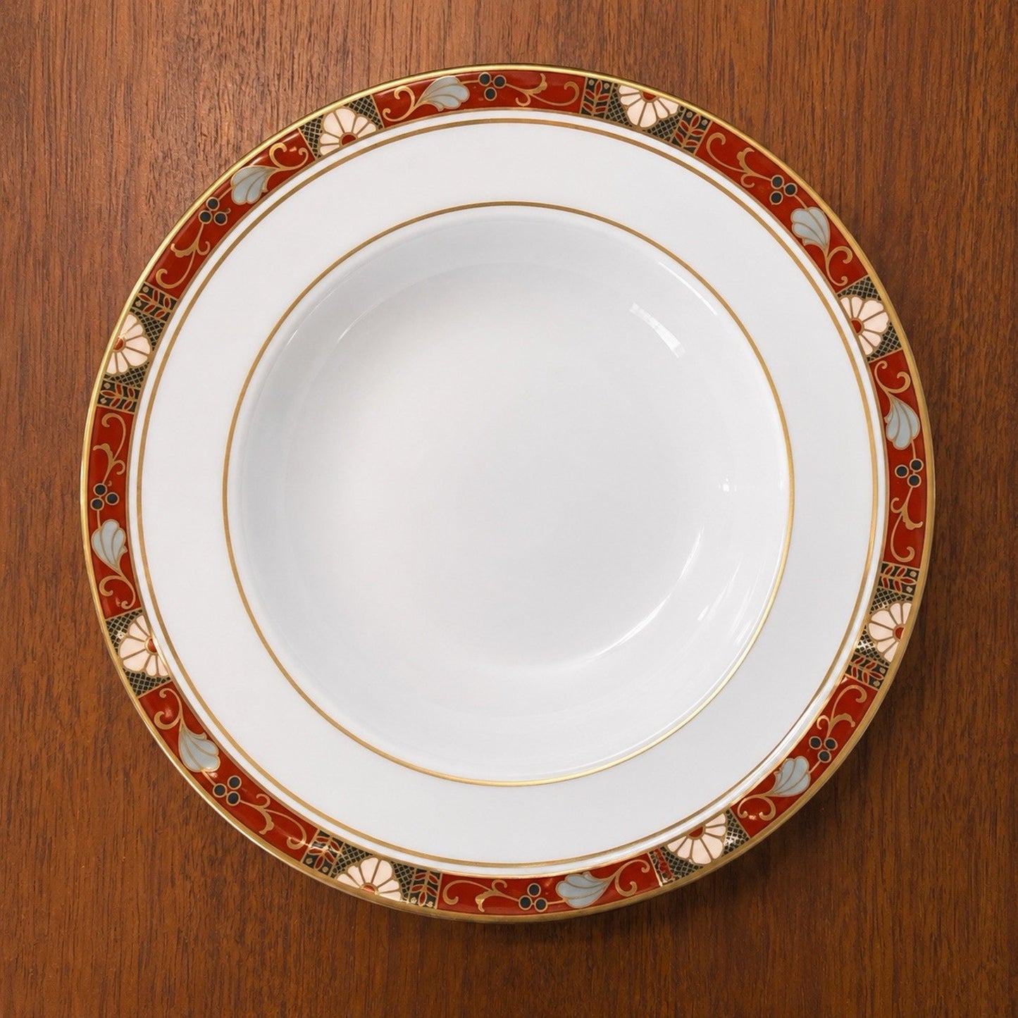 Set Of 3 Royal Crown Derby Cloisonne Rimmed Soup Bowls Bone China A1317