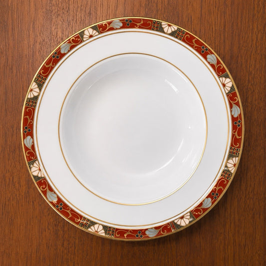 Set Of 3 Royal Crown Derby Cloisonne Rimmed Soup Bowls Bone China A1317