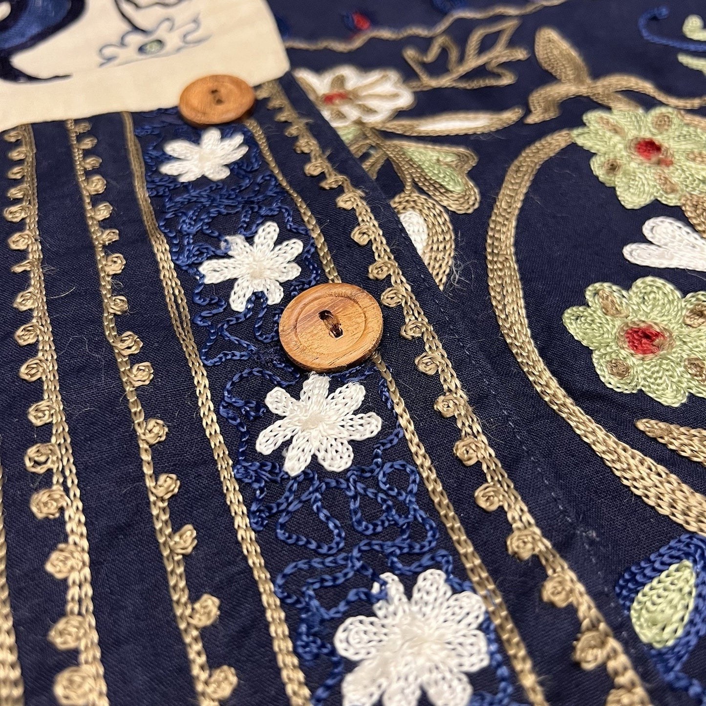 Vintage Boho Folk Art Embroidered Unisex Vest Bird Floral Festival Retro Unique