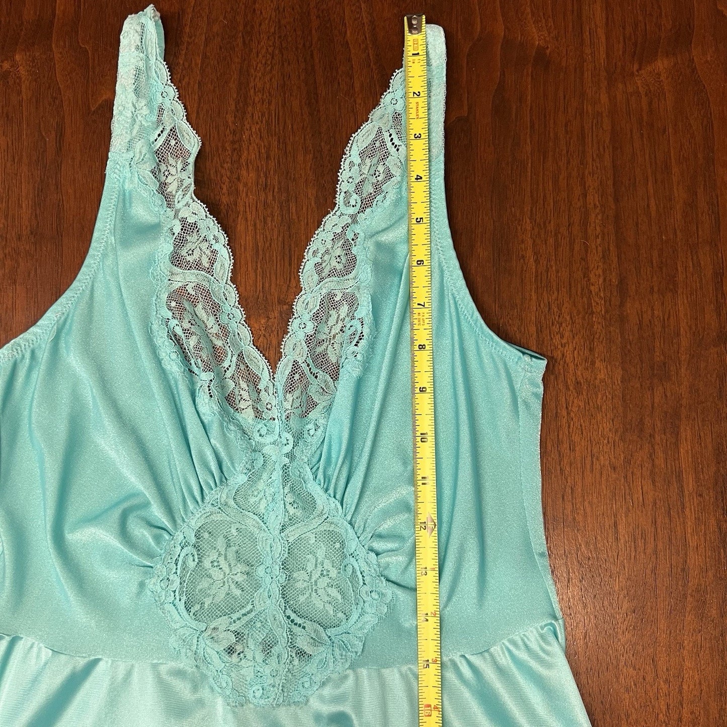 OLGA Bodysilk Peignoir Lace Trimmed Nightgown (L) Coquette Slip Dress Vintage