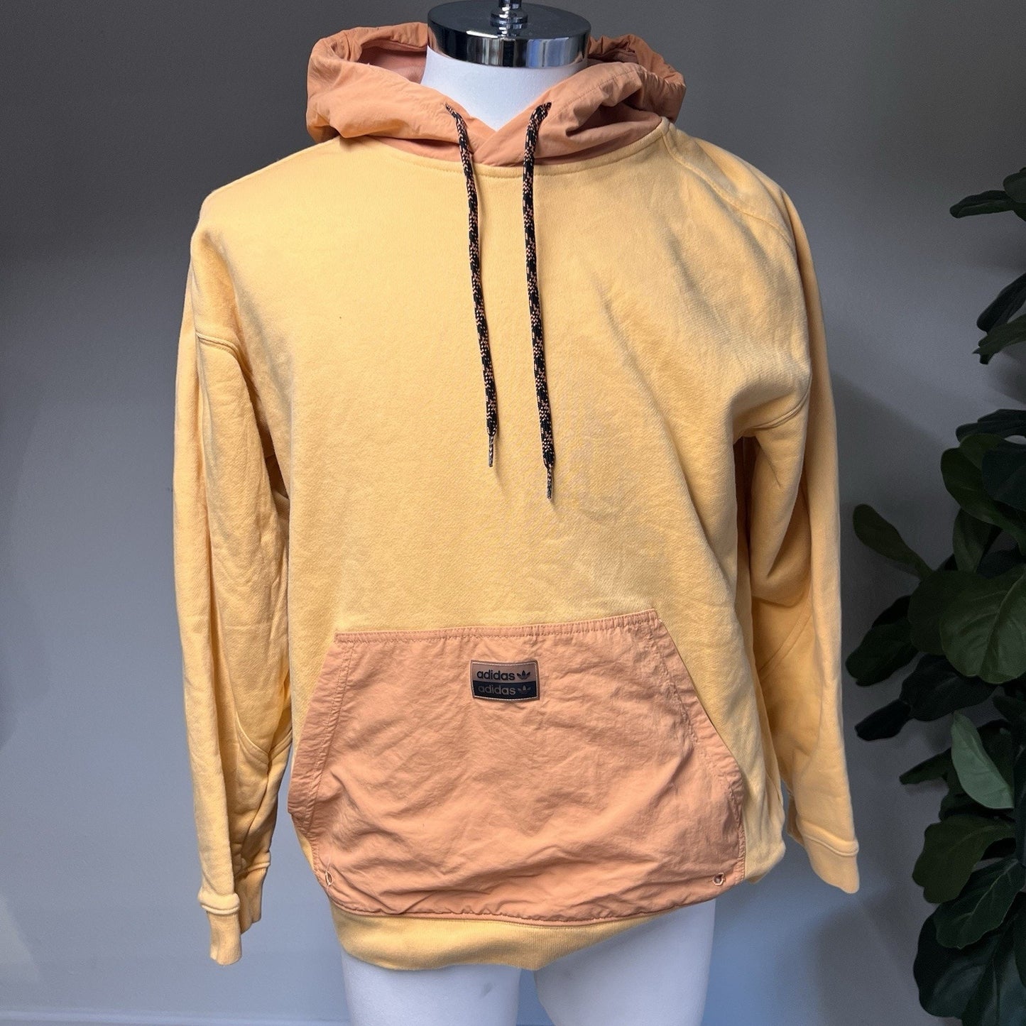 adidas Originals Men's R.Y.V. Utility Hoodie Orange Colorblock Retro Streetwear