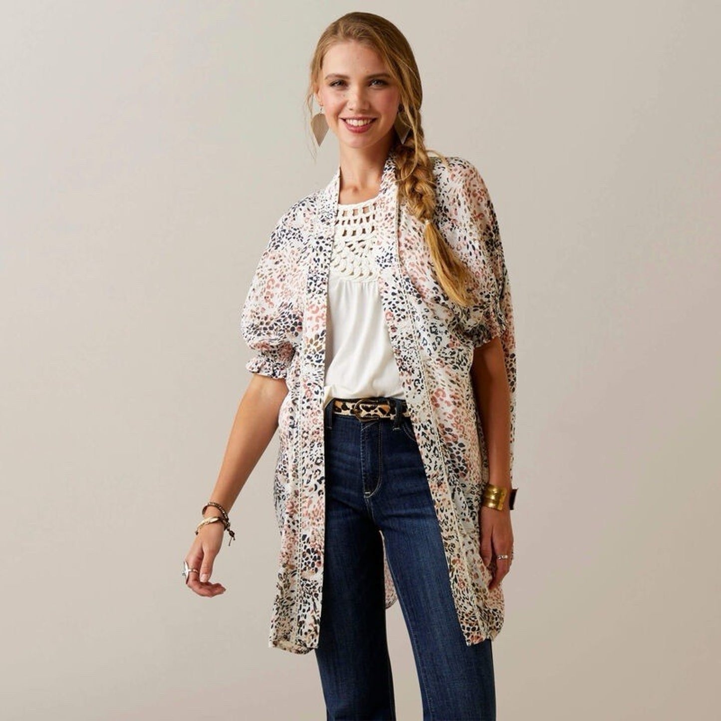 NWOT Ariat Sweet Spring Kimono Wrap XS/S Animal Print Women’s $60 Sold Out