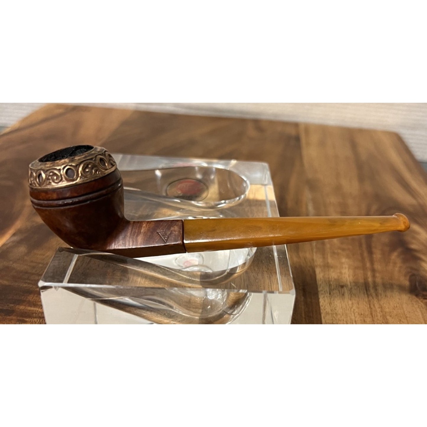 Vintage William Demuth Company Briar Gold Cap 5" Mini Tobacco Pipe
