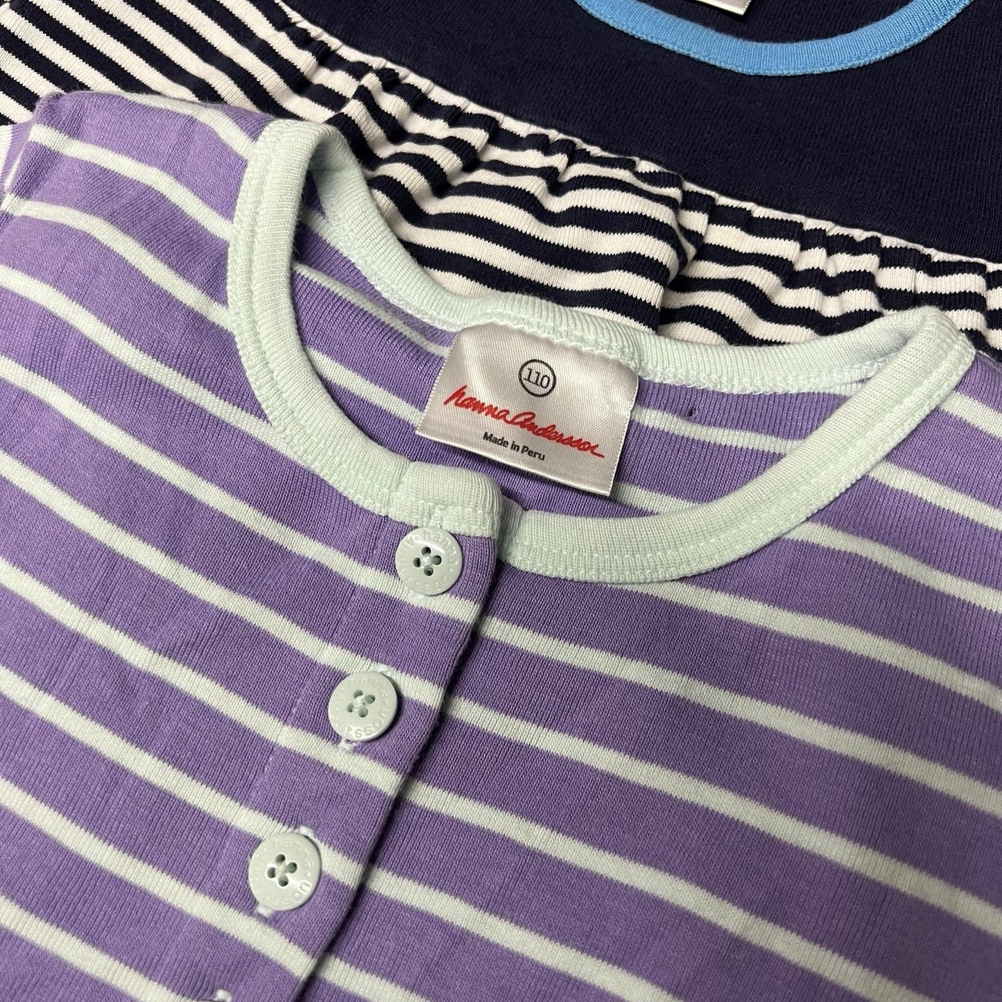Hanna Andersson Pair Of 2 Dresses Girls Sz 5 (110) Striped 100% Cotton Summer