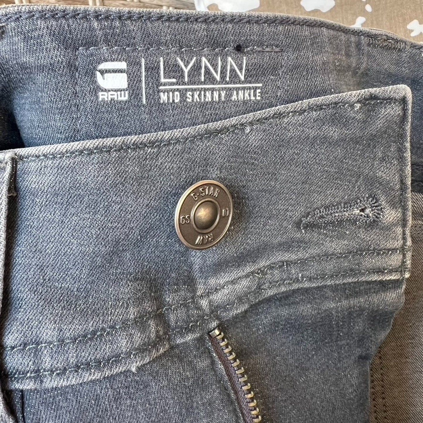 G-Star RAW Lynn Biker Mid Super Skinny Ankle Zip 24x30 Grey Moto Streetwear