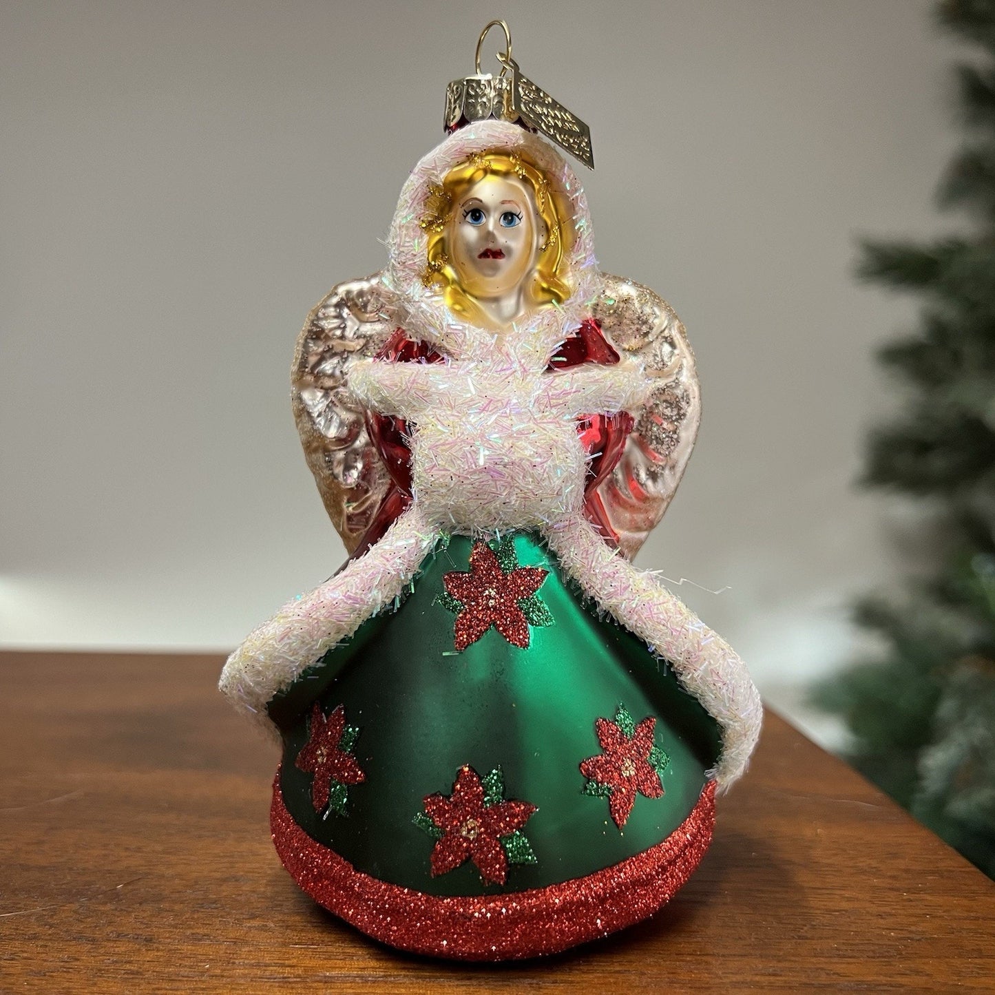 2025 Radko SPARKLE BRIGHT Angel 5.5" Blown Glass Christmas Ornament Hand Painted