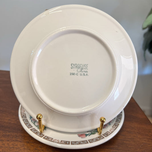 2 x 1960 Syracuse Restaurant Ware Indian Tree Pink Bread Butter Plates 100-C
