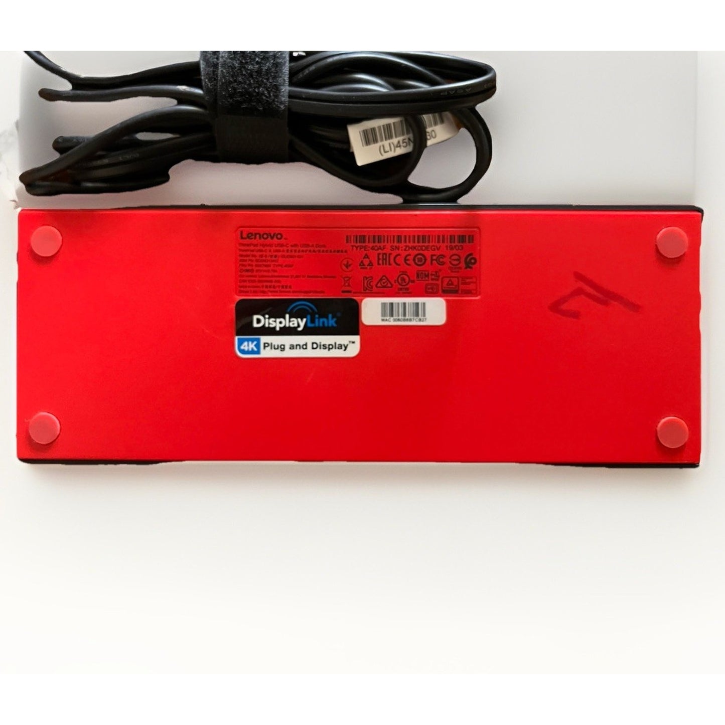 Lenovo ThinkPad Hybrid USB-C with USB-A Dock US TYPE: 40AF w/Power Supply Tested