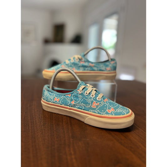 Vans Hawaiian Ocean Blue Hello Kitty Print Lace-up Sneakers Women’s Size 6