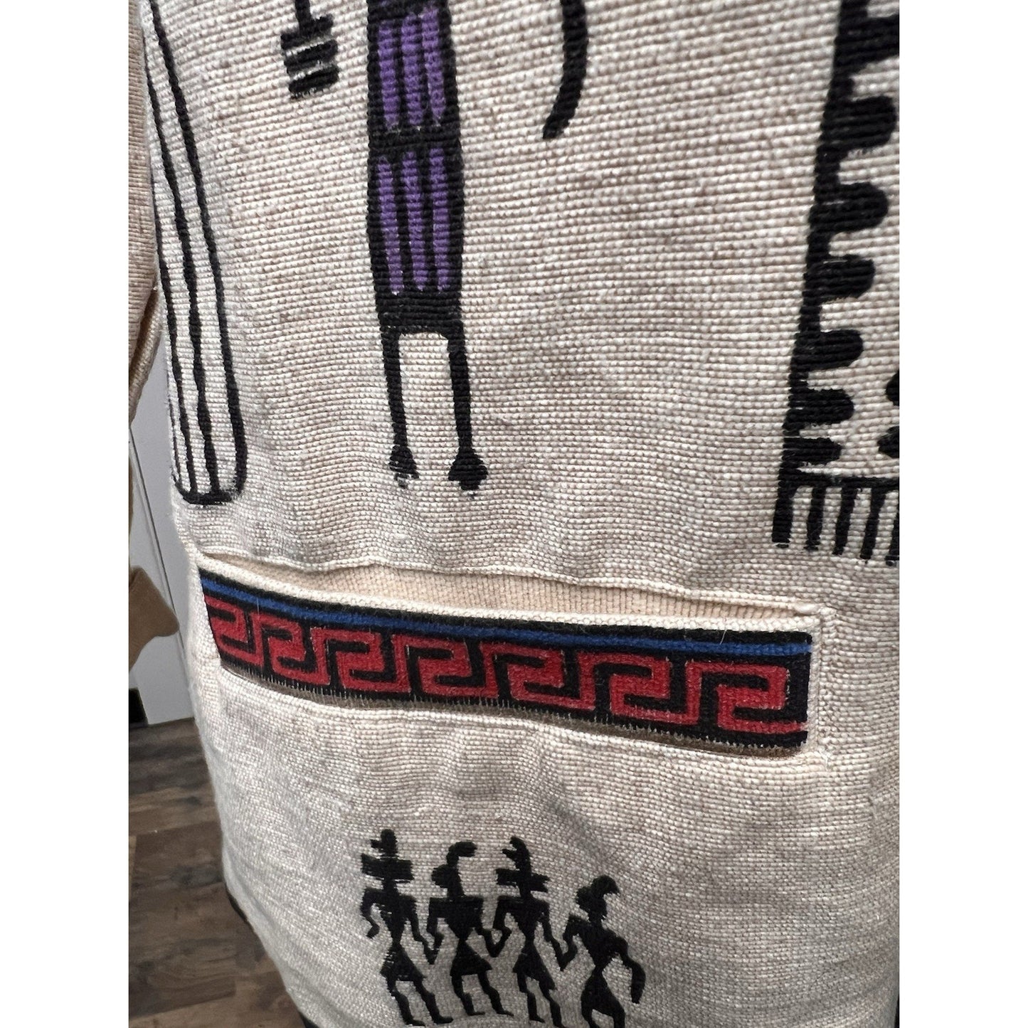 Voth Kimberle’s Palm Desert Woven Cotton Tribal Jacket Art to Wear Petroglyph