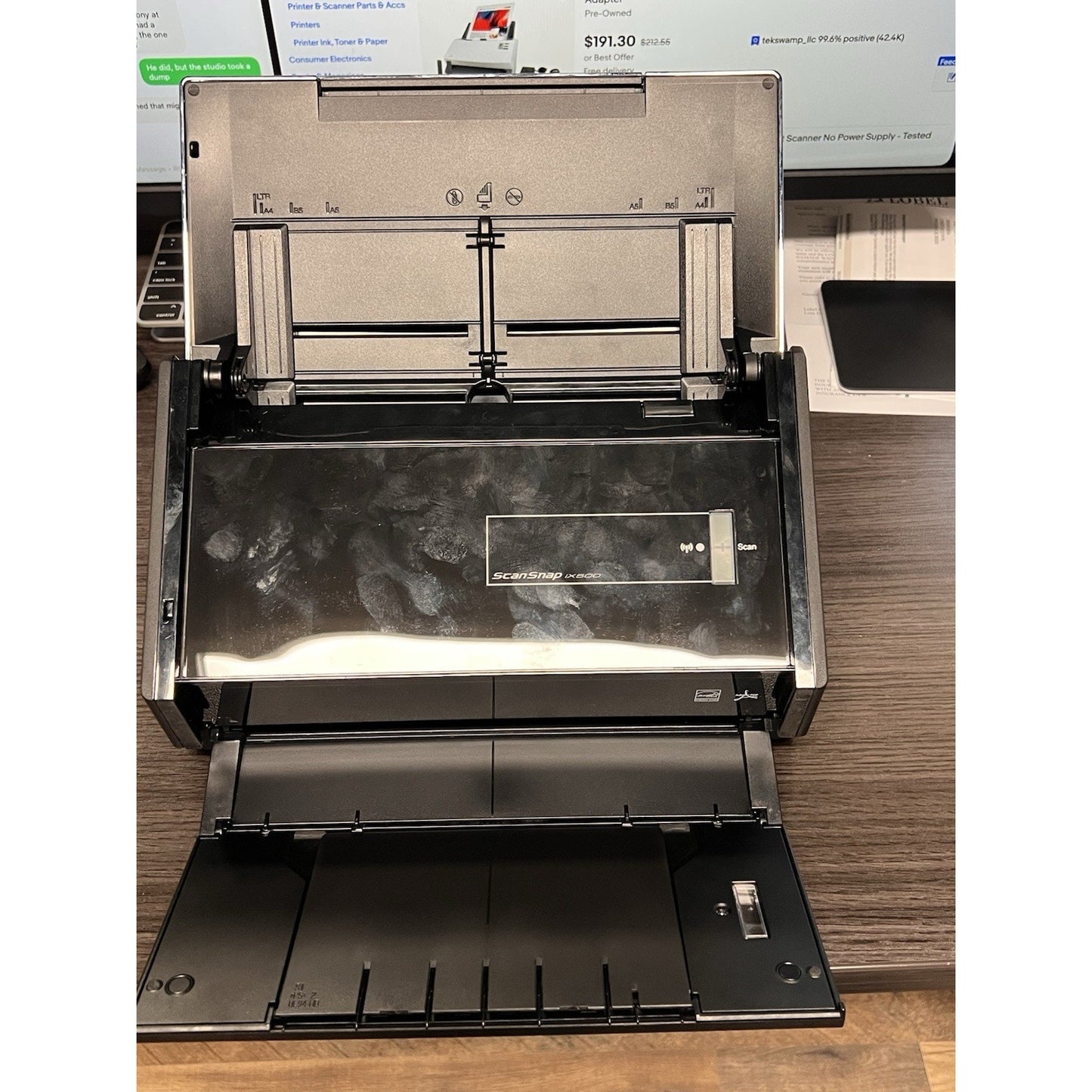 Fujitsu ScanSnap iX500 Document Scanner -see Description