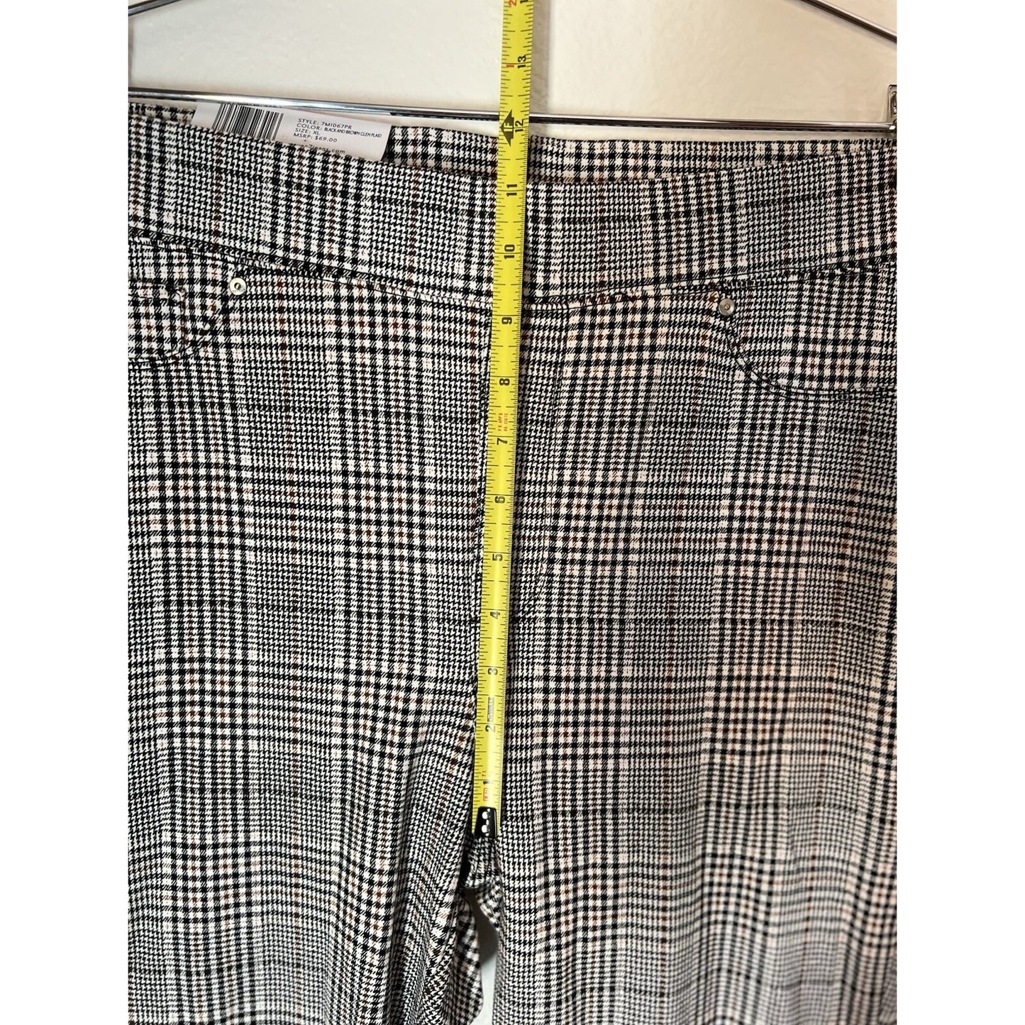 NWT Seven7 XL Pull On Ponte Skinny Legging Plaid Stretch High Rise Academia