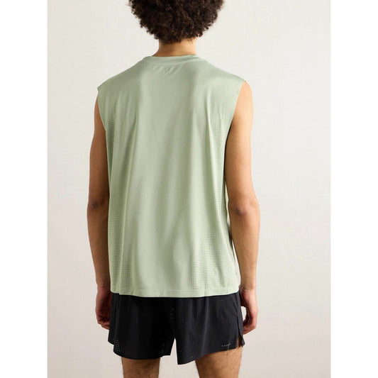 Satisfy Air Logo-Perforated Auralite Tank 38” Sleeveless Muscle Tee Running